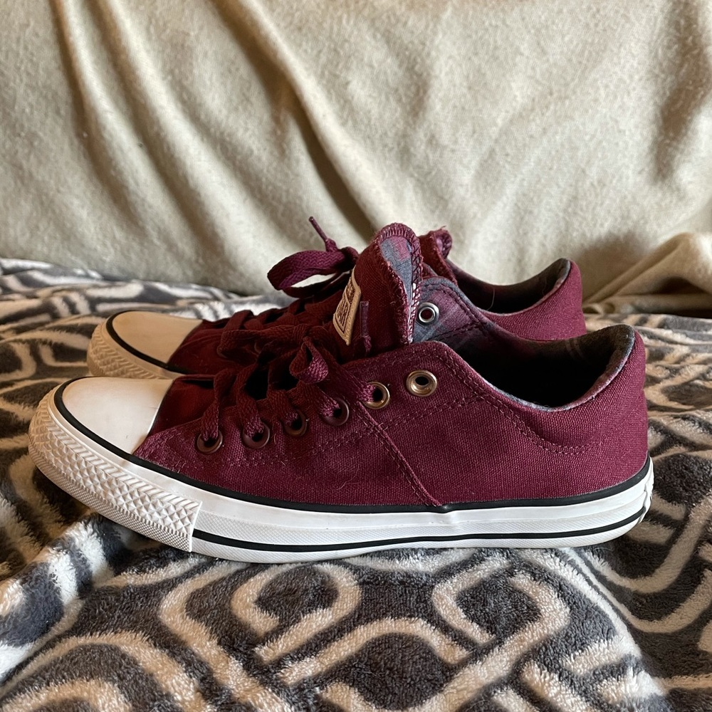 Lightly worn Converse All Star with plaid print